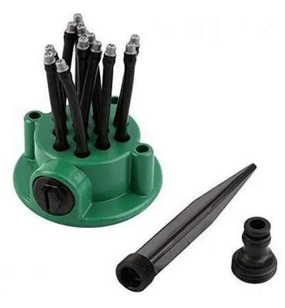Aspersor pulsatoriu, plastic, cu trepied telescopic + Aspersor de stropit cu 12 duze