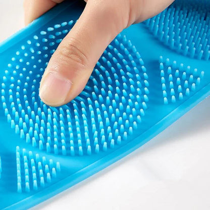 Set dus: Perie silicon cu manere + Covoras pentru picioare + CADOU Prosop-Turban uscare par
