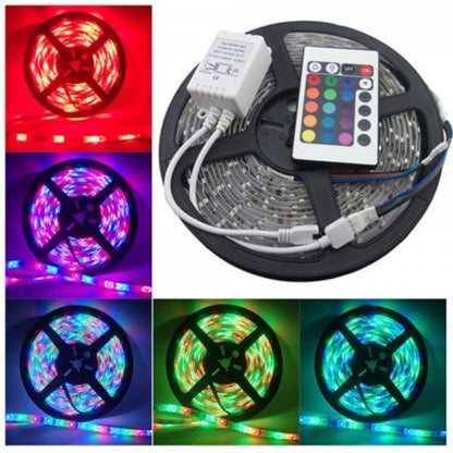 Banda LED cu 300 led-uri, diverse culori, telecomanda si joc de lumini multicolore
