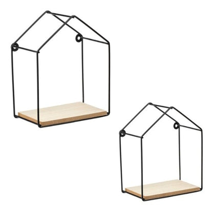 Set 2 rafturi decorative model casuta