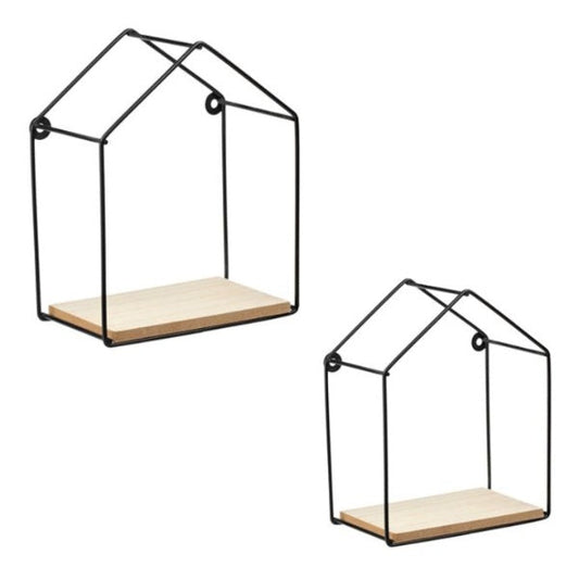 Set 2 rafturi decorative model casuta