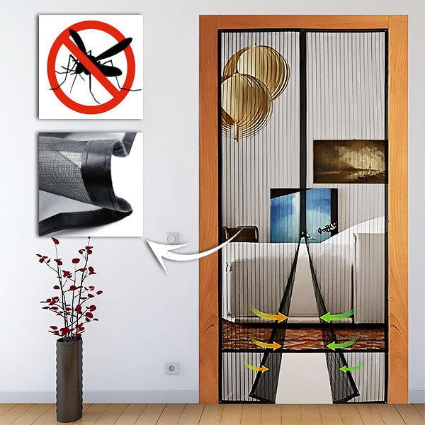 Set 2 perdele magnetice anti-insecte, dimensiunea 210x100 cm NEGRU/MARO