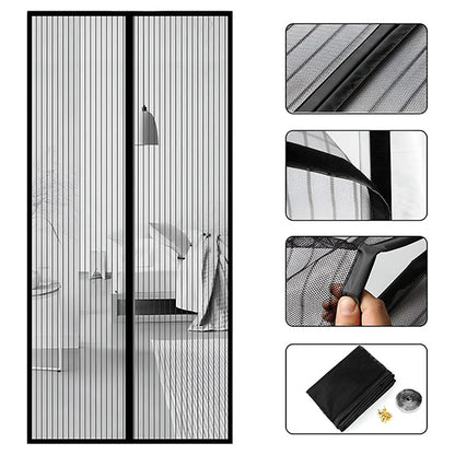 Set 2 perdele magnetice anti-insecte, dimensiunea 210x100 cm NEGRU/MARO