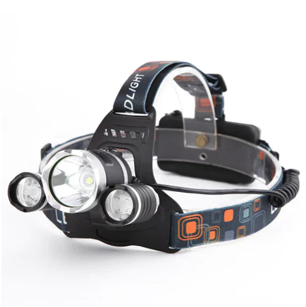 1+1 CADOU Lanterna Profesionala de cap reglabila cu triplu LED Puternic