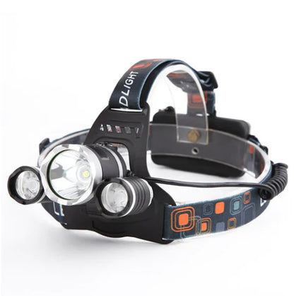 1+1 CADOU Lanterna Profesionala de cap reglabila cu triplu LED Puternic