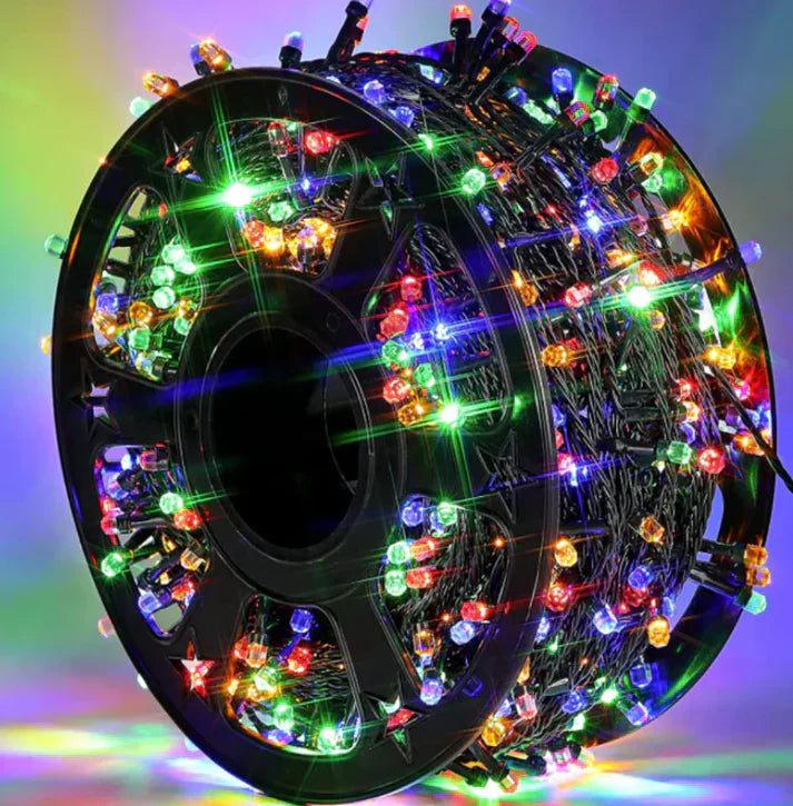 Instalatie liniara de 100 m pentru Sarbatori, diverse culori,  conectare 220V