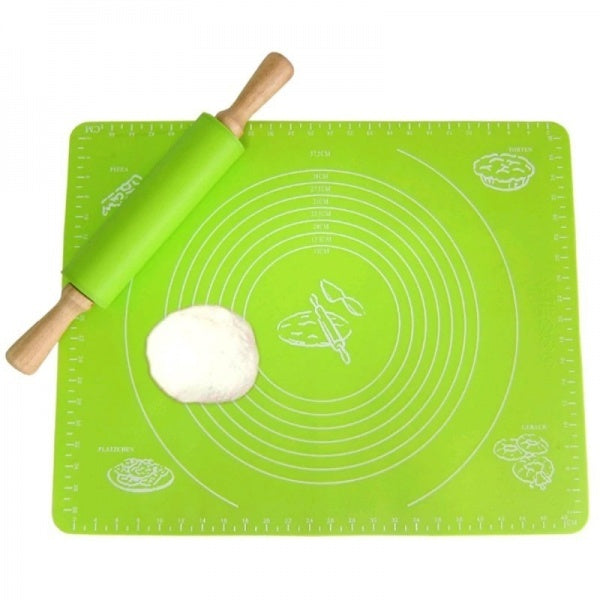 Plansa anti-aderenta din silicon pentru aluaturi+Sucitor rotativ din silicon