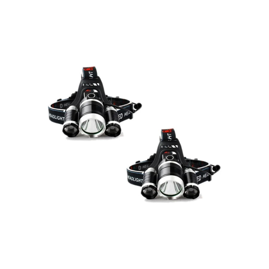 1+1 CADOU Lanterna Profesionala de cap reglabila cu triplu LED Puternic