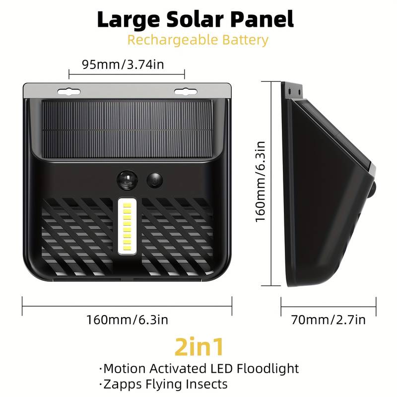 Lampa solara 2in1 - lumina cu senzor de miscare si protectie anti-insecte