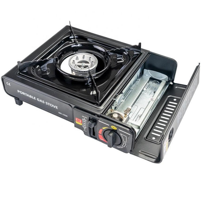 Aragaz portabil camping, aprindere automata, negru, cutie transport inclusa