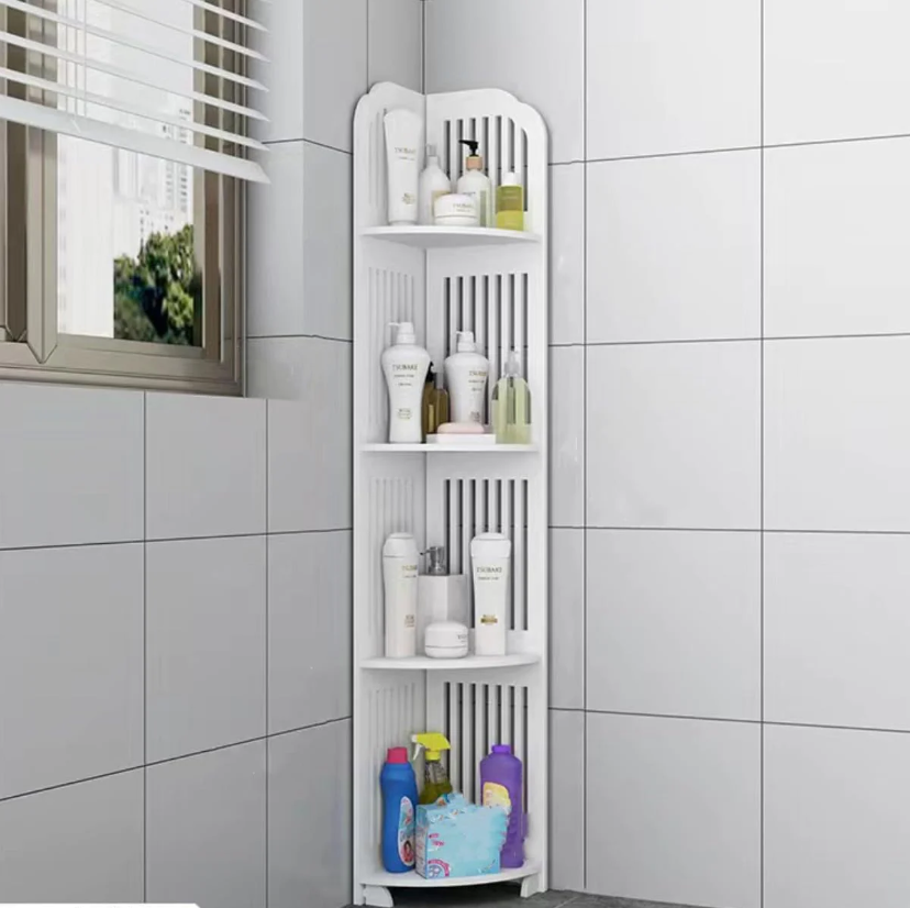 Etajera de colt pentru baie sau bucatarie, cu 4 polite, 120cm