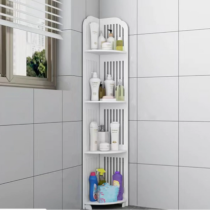 Etajera de colt pentru baie sau bucatarie, cu 4 polite, 120cm