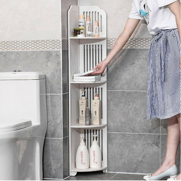 Etajera de colt pentru baie sau bucatarie, cu 4 polite, 120cm