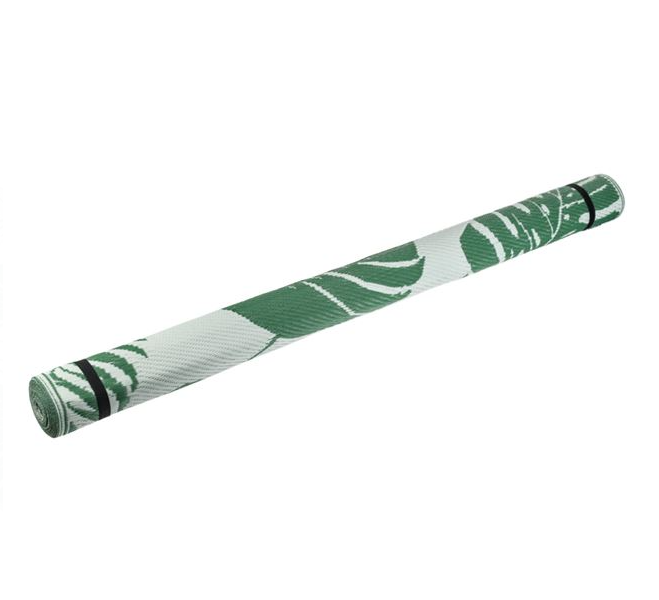 Covoras cu Doua Fete Verde Model Frunze Tropicale, pentru Spatii Exterioare 210x150cm