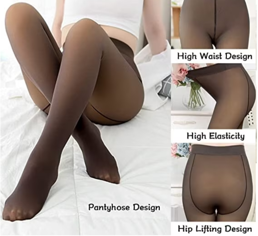 Set 2 x Dres imblanit, captuseala pufoasa, imita culoarea piciorului, marime universala