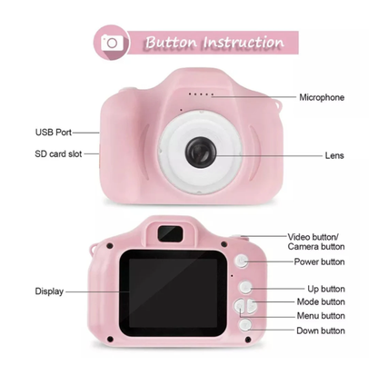 Aparat foto digital pentru copii Roz/Albastru