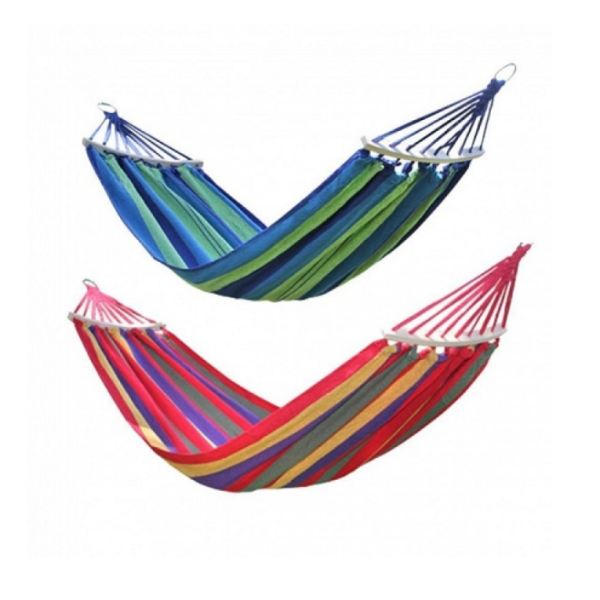 Hamac colorat cu bare din lemn, 200x80 cm