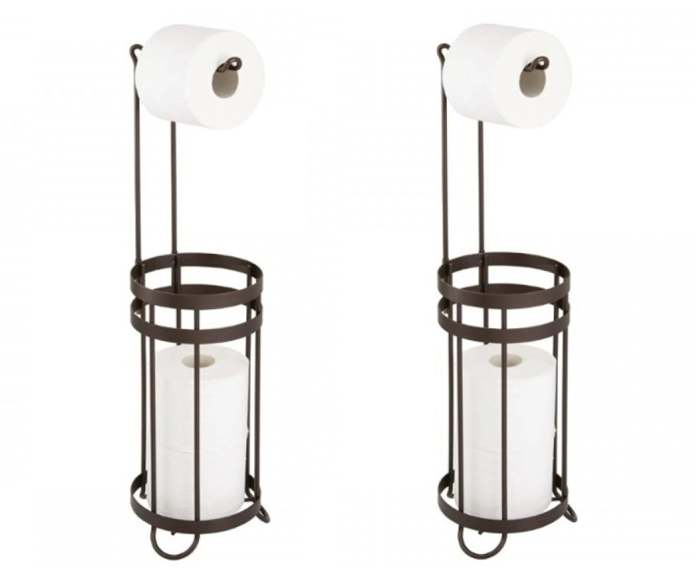 1+1 CADOU - Suport pentru hartie igienica si rezerve, otel, negru mat