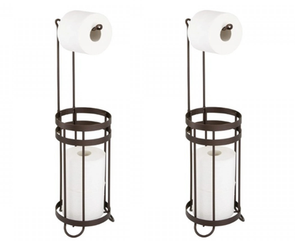 1+1 CADOU - Suport pentru hartie igienica si rezerve, otel, negru mat