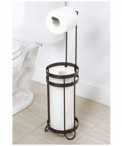 1+1 CADOU - Suport pentru hartie igienica si rezerve, otel, negru mat