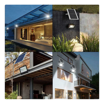 Proiector cu panou solar si telecomanda 50W, Jortan, rezistenta IP66