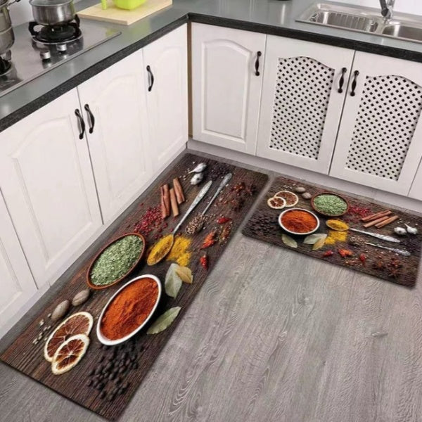 Set 2 x Covor pentru Bucatarie - Model Kengla/Condimente