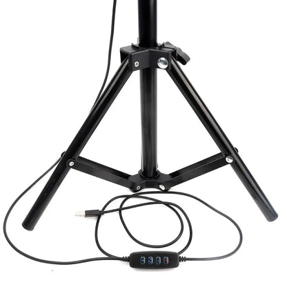 Lampa circulara cu trepied si suport selfie