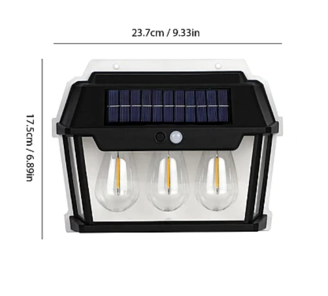 Lampa solara de perete HW 999-3W cu 3 led inductie si senzor miscare