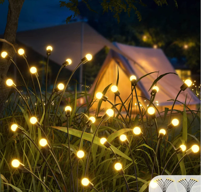 Set 2 Lampi solare Licurici, LED Alb Cald cu 10 bulbi