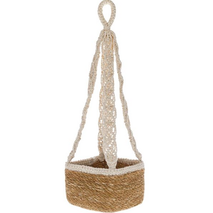 Masca Ghiveci Flori Suspendata Patrata Macrame 18x18x14cm