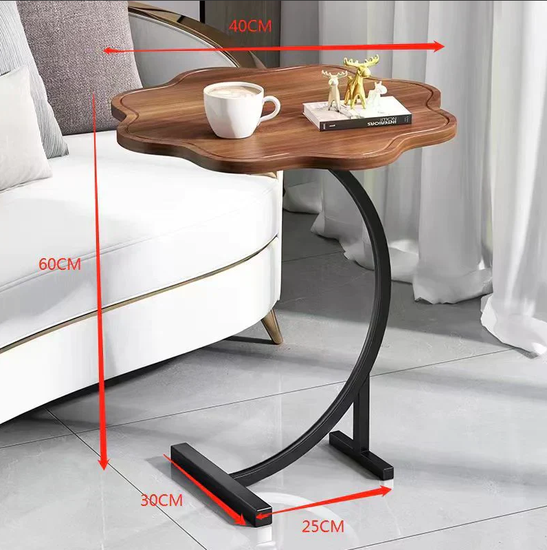 Masa design floare, picior curbat, pentru laptop sau cafea, în stil modern minimalist 25x30x60cm