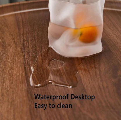 Masa rotunda de cafea pentru living, 2 rafturi, cu roti, design nordic 40 x 40 x 65cm