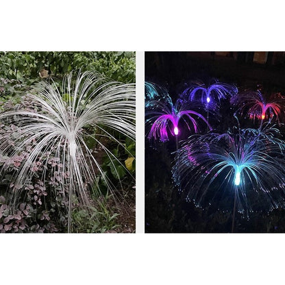 Set 2 x Lampa solara tip meduza, fibra optica LED RGB