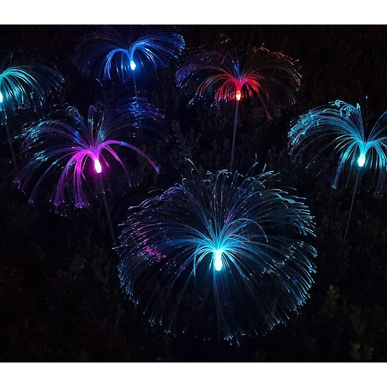 Set 2 x Lampa solara tip meduza, fibra optica LED RGB
