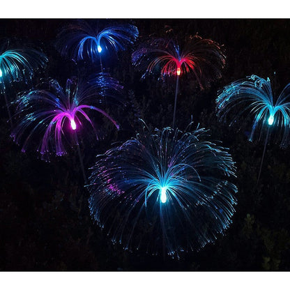 Set 2 x Lampa solara tip meduza, fibra optica LED RGB