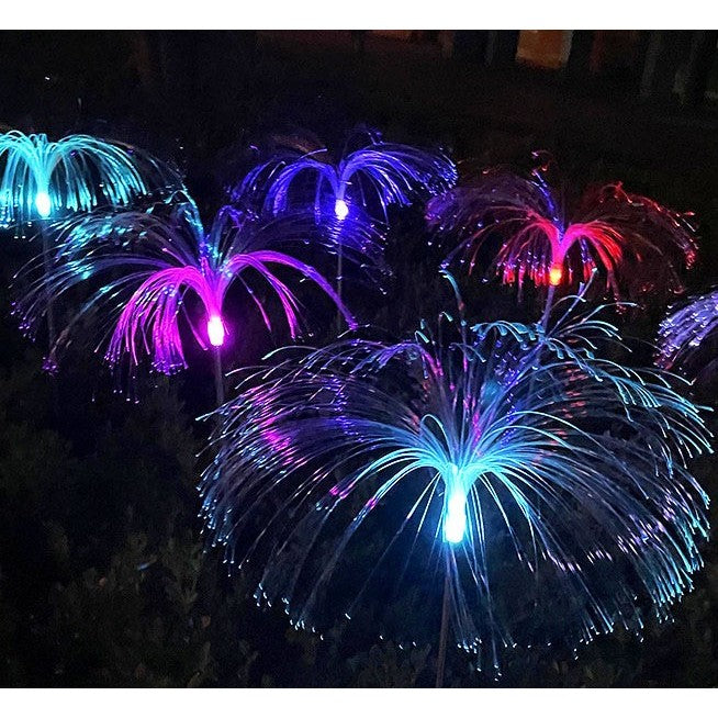 Set 2 x Lampa solara tip meduza, fibra optica LED RGB