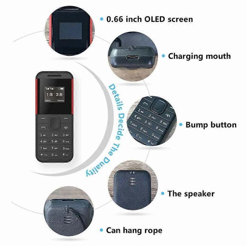 Mini telefon Dual Sim BM222, 68 x28 mm