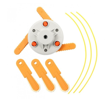 Mosor motocoasa cu 6 cutite(3 de metal, 3 de plastic) si fir nylon