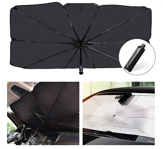 Parasolar tip umbrela pentru autoturisme 140 x 79 cm