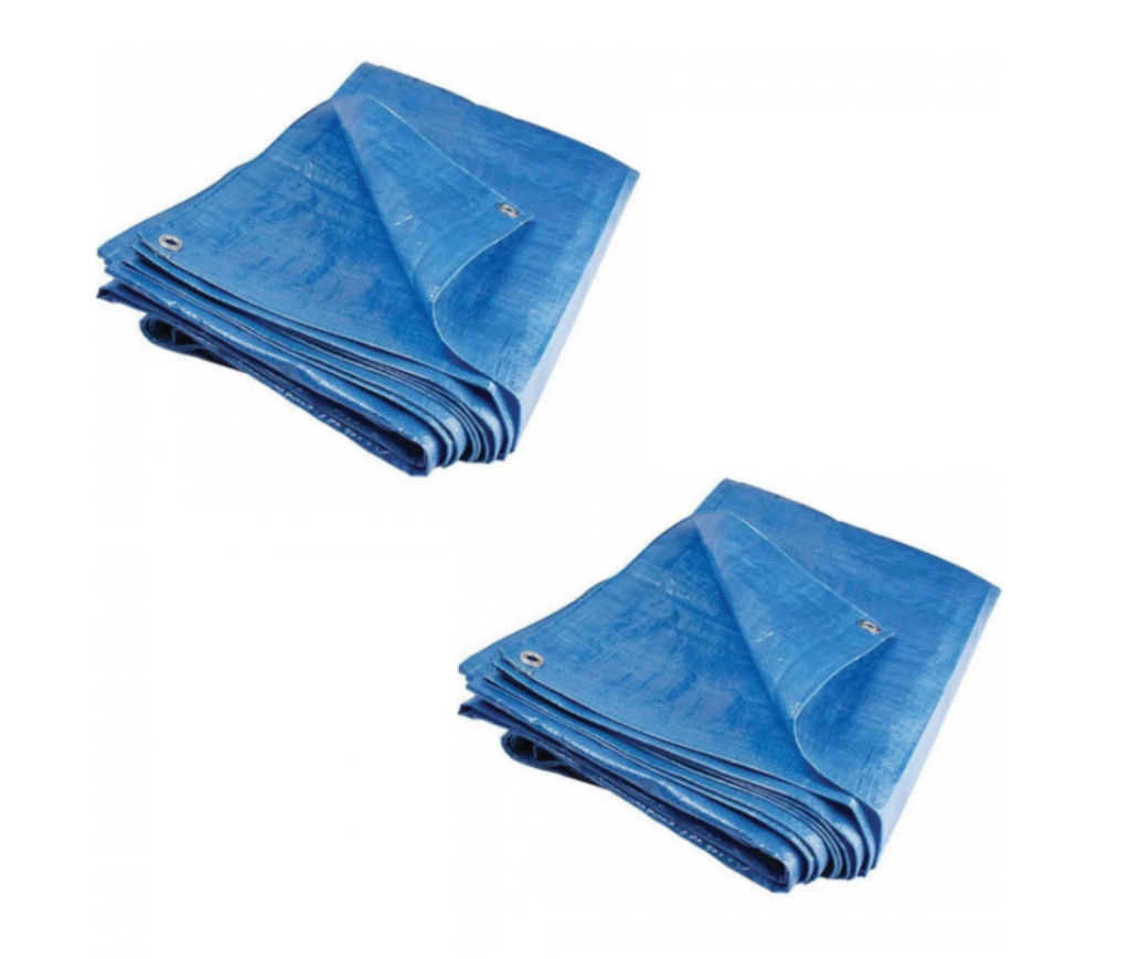 Set 2 x Prelata impermeabila cu inele, 80 gr/mp, dimensiuni: 2 m x 3 m