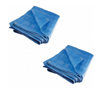 Set 2 x Prelata impermeabila cu inele, 80 gr/mp, dimensiuni: 2 m x 3 m