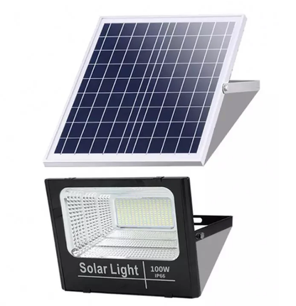 Proiector LED 100W cu panou solar, telecomanda inclusa