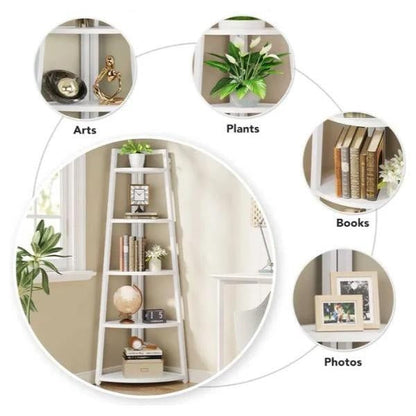 Raft De Colt Cu 5 Polite, Alb ,52 x 34 x 150 cm