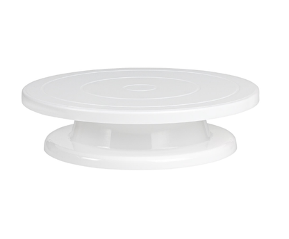 Platou rotativ decorare cu baza antiaderenta, 28 cm + CADOU Set 4 raclete decorare tort, 8 modele diferite