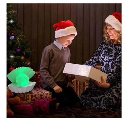 Lampa De Veghe Multicolora In Forma de Scoica Cu Perla In Interior