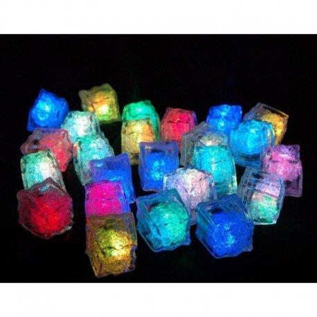 Set 12 cuburi de gheata luminoase cu LED