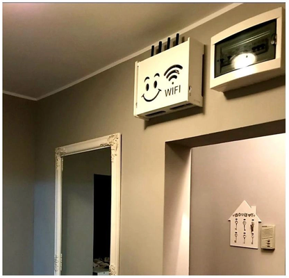 Raft suport router wireless, fire de mascare și echipamente Wifi, model Smiley Face