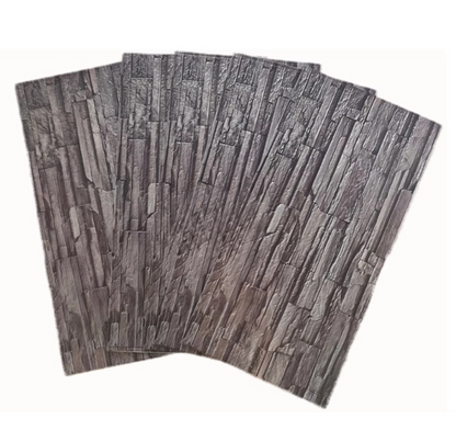 Set 10 Bucati tapet autoadeziv 3D 30X60 cm model piatra bej-gri