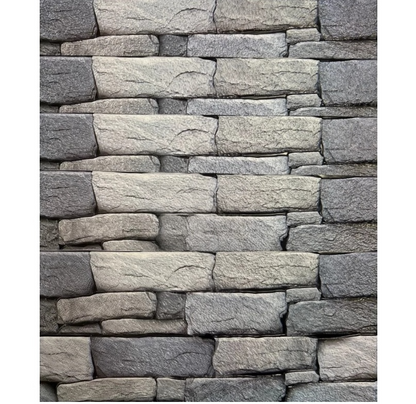 Set 10 Bucati tapet autoadeziv 3D 30X60 cm model piatra gri-inchis/gri-deschis