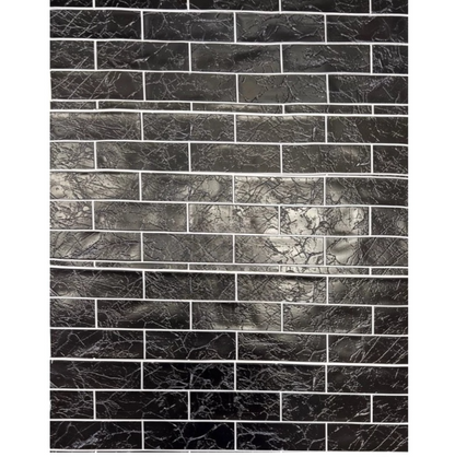 Set 5 Bucati tapet autoadeziv 3D 30X60 cm model caramida culoare neagra